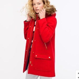 Red J.Crew Chateau Parka, Size 8